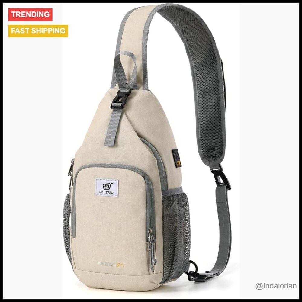 RFID Sling Backpack Crossbody Daypack Water Resistant Travel Hiking Adjustable